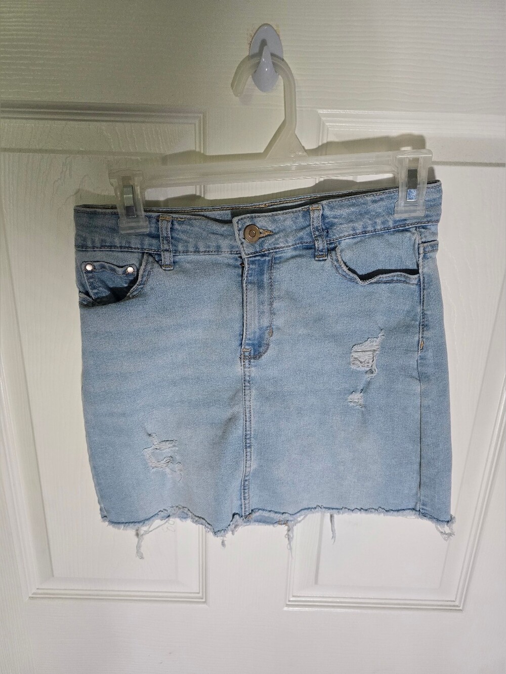 Wonder Nation Girls Light Blue Denim Mini Skirt Large